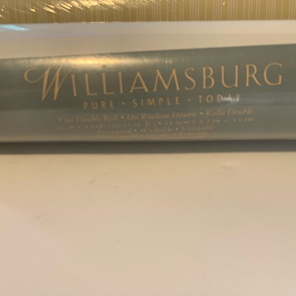 Williamsburg Striped Wall Paper TWO Double Rolls 27”x 9 yds/roll Yellow & White - Picture 3 of 10